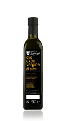 Olio extravergine di oliva in bottiglia da 0,25 cl.