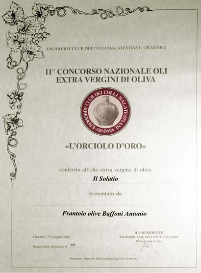 Premio Orciolo d'Oro - Oleificio Baffoni